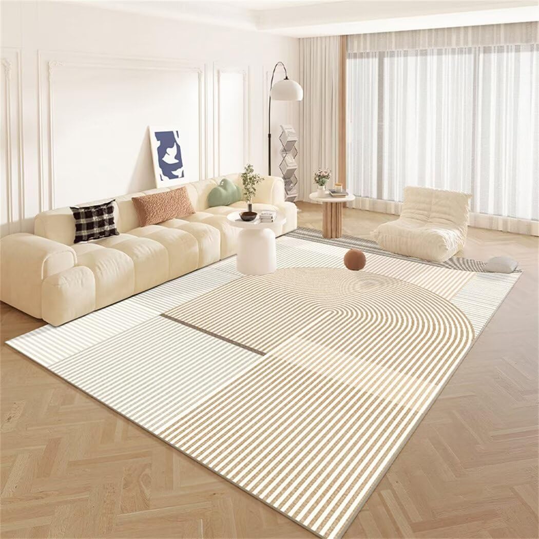 Tapis d'étude et salon gris rayé 120x180cm pour une ambiance chaleureuse
