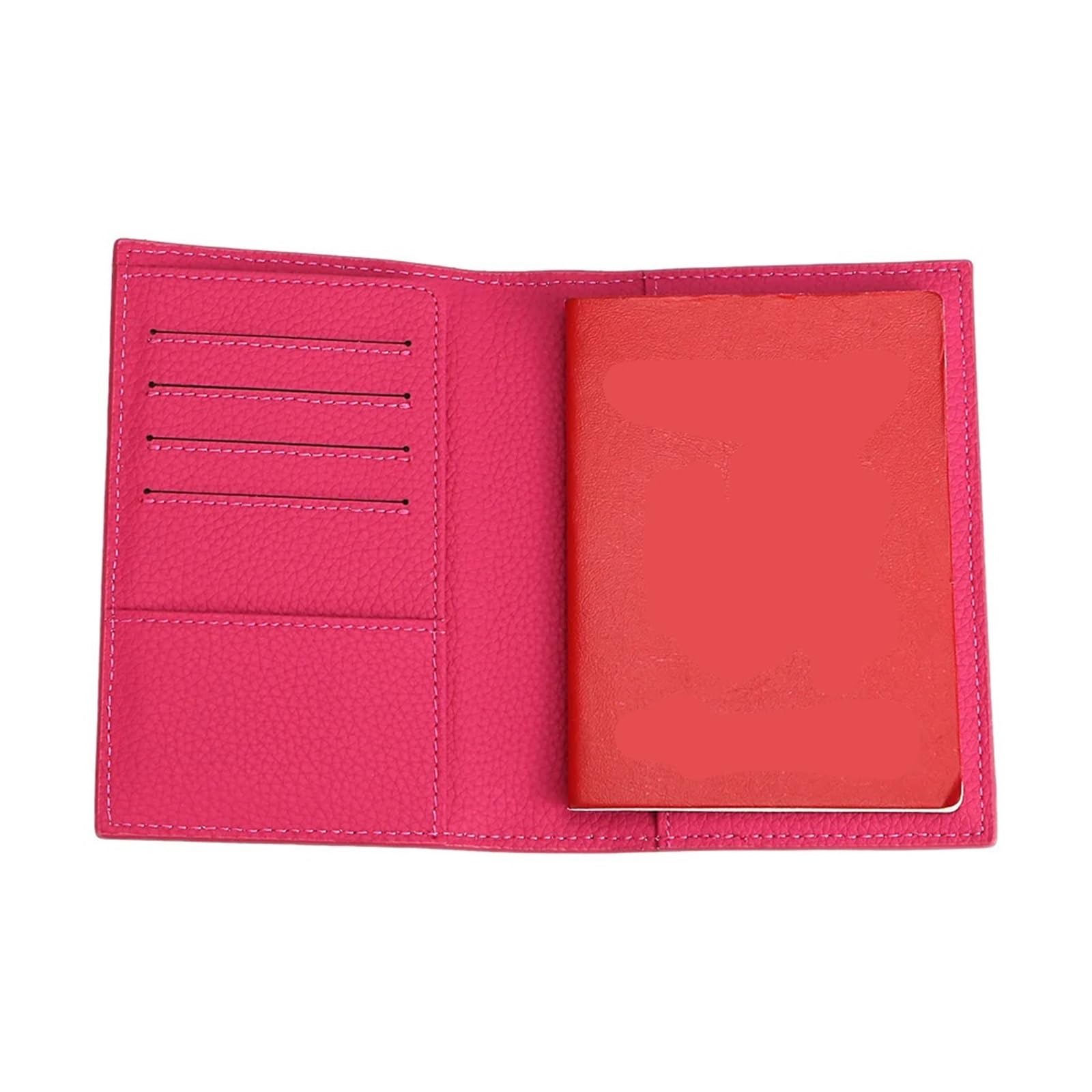 Porta Passaporto Custodia in pelle protettiva for passaporto da viaggio Portafoglio organizzatore Per Documenti Di Viaggio(Hot Pink)