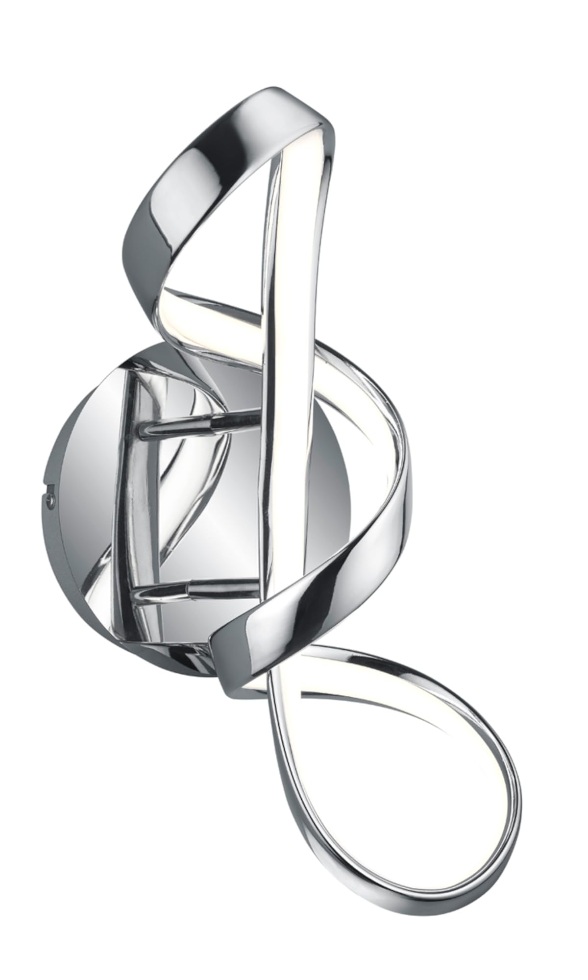 Reality, Applique, Perugia incl. 1 x LED,SMD,18,0 Watt,4000K,2400 Lm. Plastica, Bianco, Finitura: Metallo, Cromo L:22,0cm, A:40,0cm, P:17,0cm Dimmerabile tramite interrutto,4000K