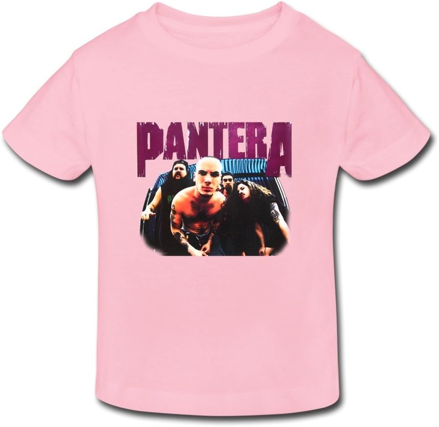 POWEBBABY Kid's Toddler Pantera Domination Distressed Age 2-6 T-shirt Pink 3 Toddler