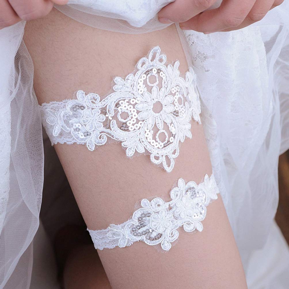 Pas do pończoch panny młodej elastyczna elegancka koronkowa opaska na nogę Foot Decor zestaw pasów do pończoch udo pierścień ozdoby akcesoria do ślubu wieczór panieński Party sprzyja dostawom