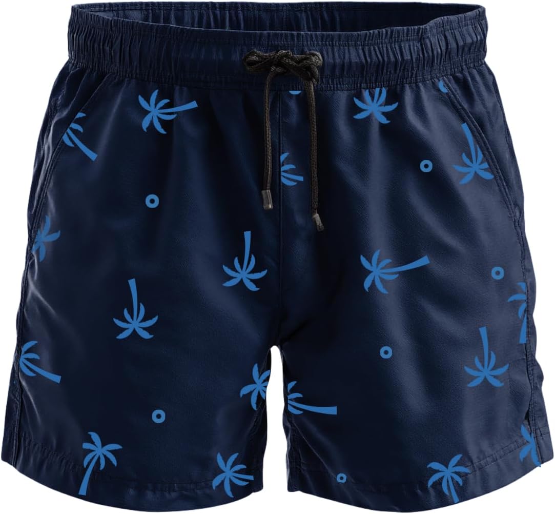 Bermuda Masculina Praia Cordão De Ajuste-Seca Rápido Verão