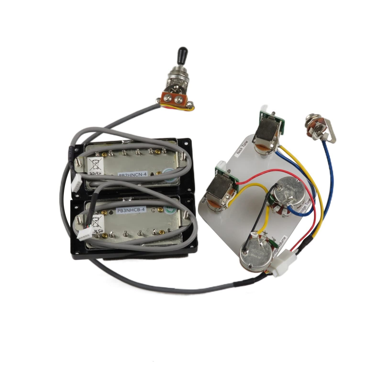 Guitarra Eléctrica Para Pickups De Cuello/Mediados/Puente Pastillas De Bobina/Humbucker Pastillas guitarra (Color : Chrome BK)