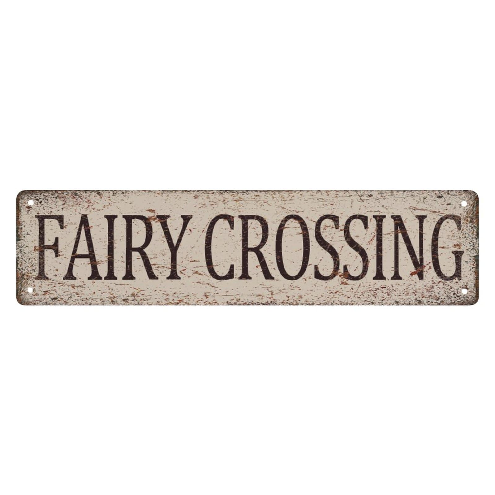 Vintage Street Sign Fairy Crossing Metal Sign Wall Decor For Home Bar Diner Pub Kitchen 4x16 Inch