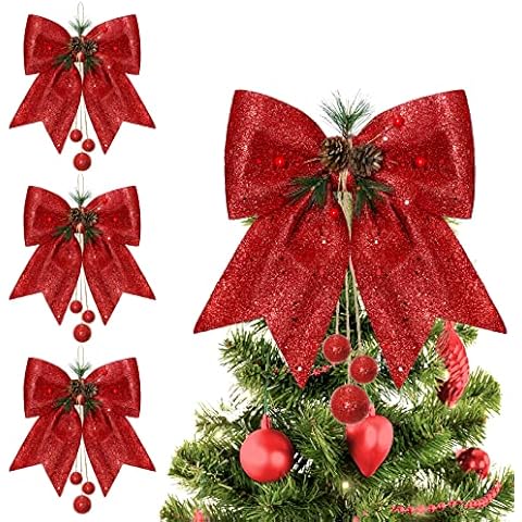 KHOYIME Weihnachtsschleife, 4 Stück Cover
