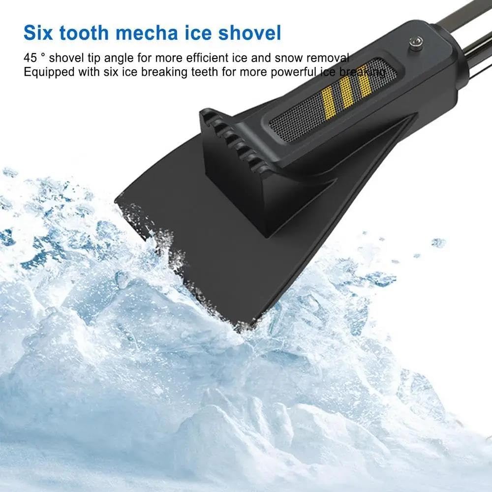 Auto-Eiskratzer Auto-Schneeschaber Und Bürste Ausziehbarer Windschutzscheiben-Eiskratzer Mit 360 Rotierender Bürste Autopflegeprodukte Für Entfernen Von Schnee Eiskratzer Auto mit Besen