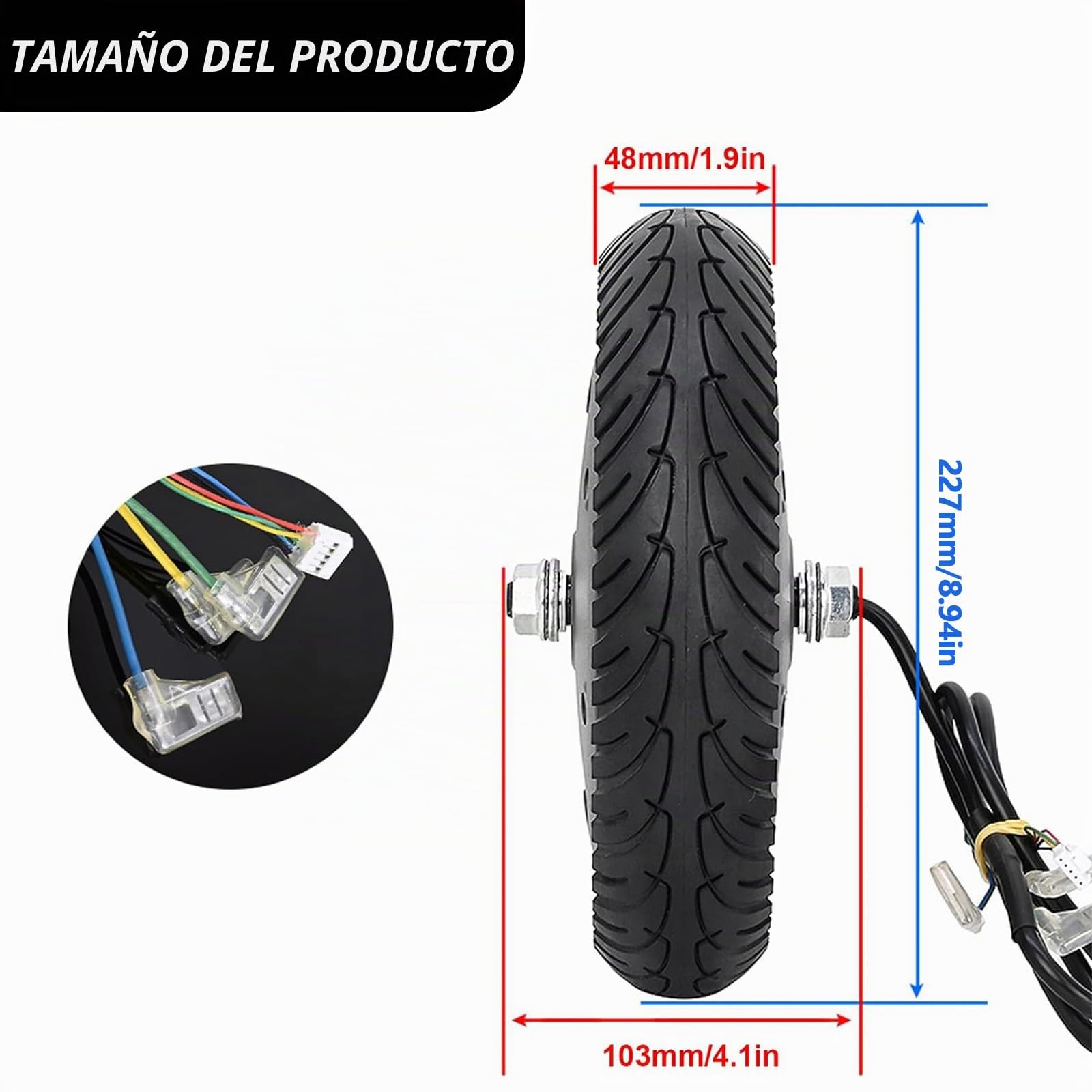 Ruedas De Repuesto Motor De Scooter Con Neumáticos De Goma Maciza, Motor De Rueda Motriz Adecuado 36V 350W Reemplazo De Motor Para Scooter Eléctrico Xiaomi Pro Pro2 Reemplazo De Ruedas Motrices