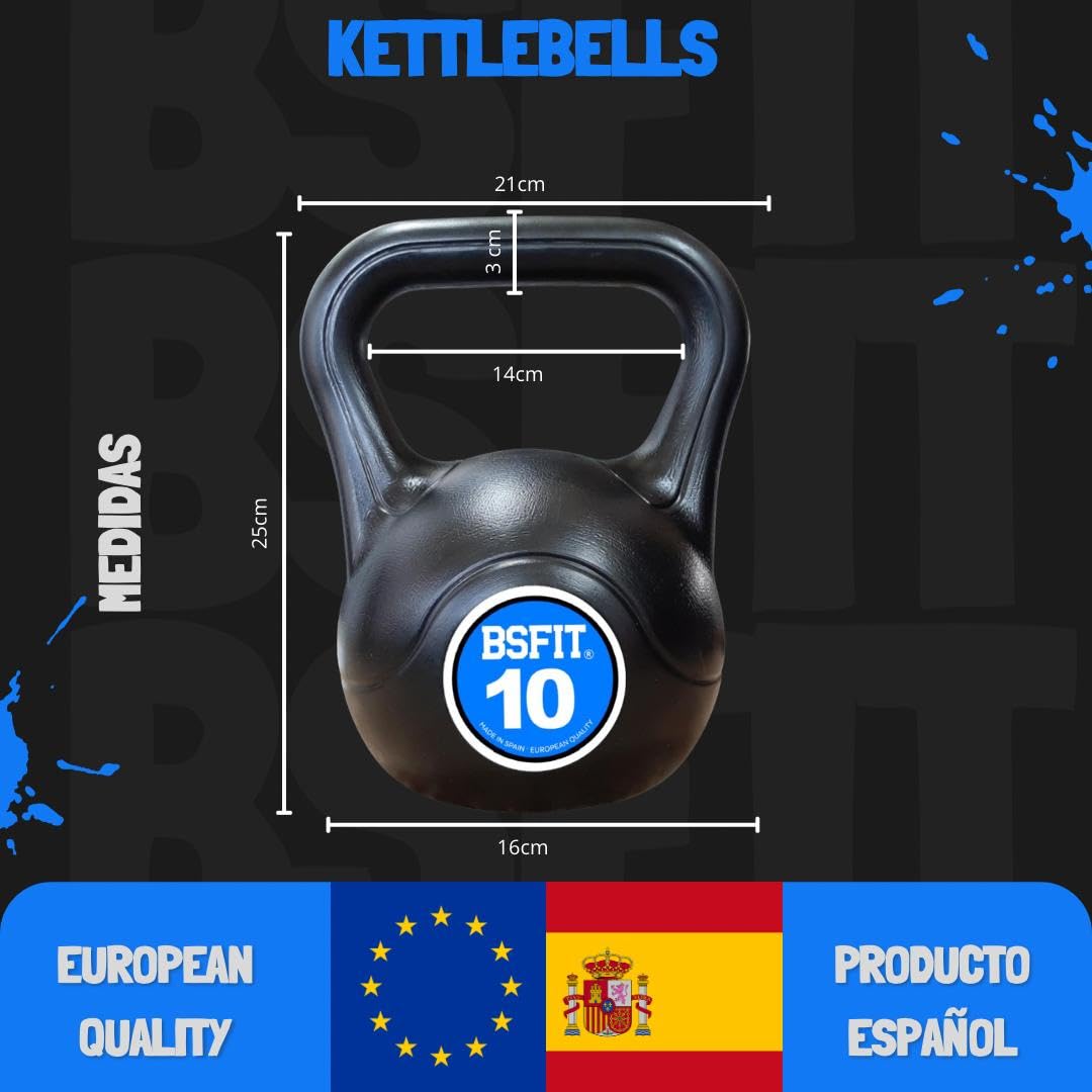 Kettlebell Ensemble de kettlebell en plastique rempli de béton antidérapant pour entraînement à la maison et la salle de sport