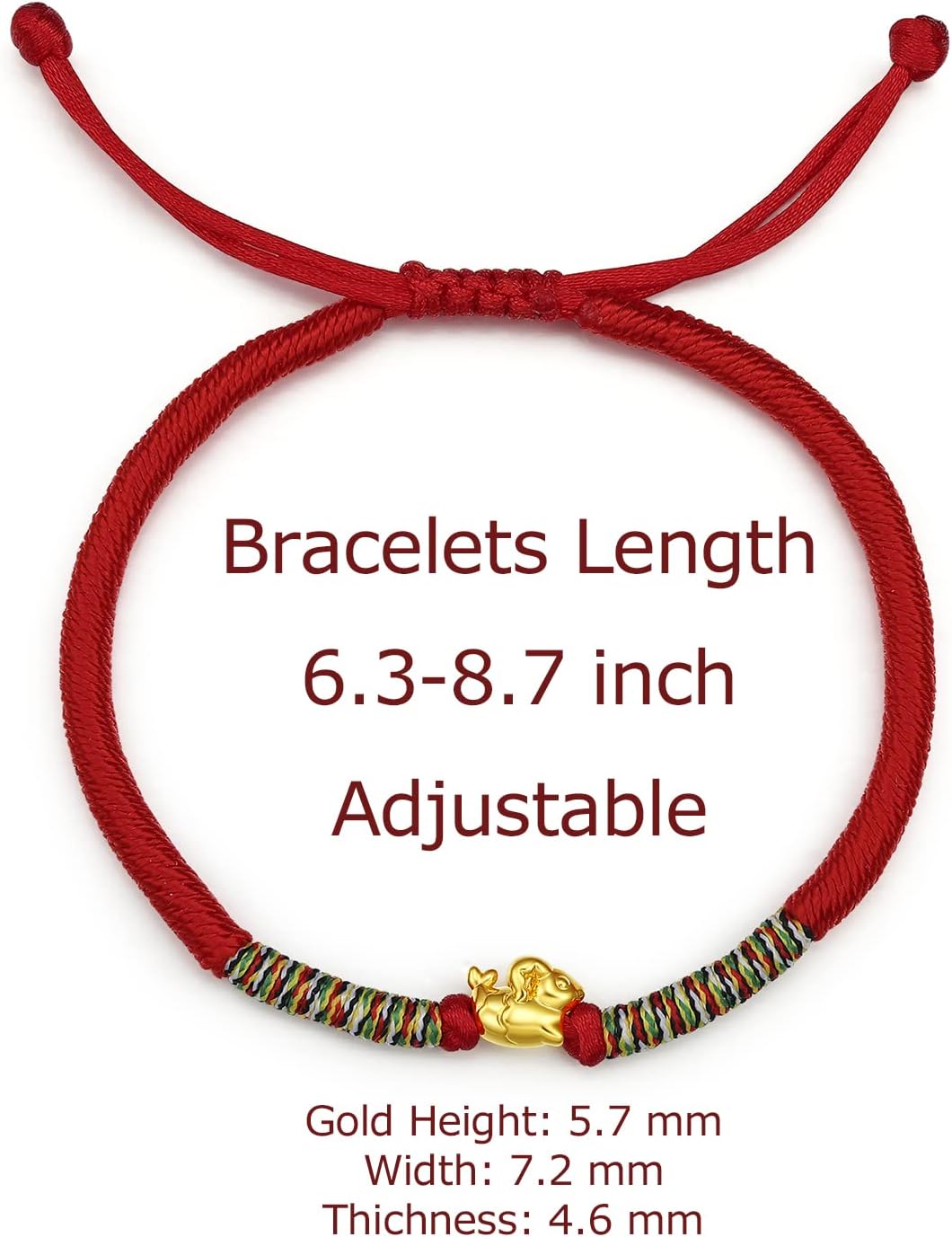 ZHOU LIU FU 24K Gold Bracelet Zodiac Charm Bracelets Constellation Jewelry Horoscope Sign Red Braided Bracelet Healing Dainty Solid Gold Gifts for Women Men
