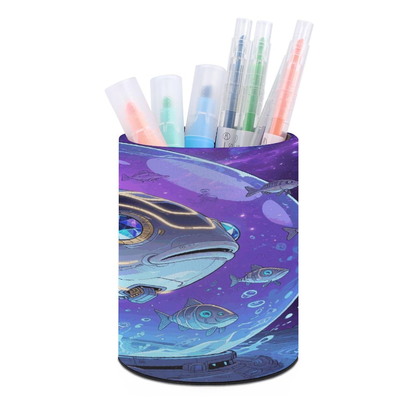 VstaDank Fish Pen Holder for Desk Makeup Brush Holders Stylish Pen Cup Cute Pencil Cup Round Pencil Holder Decor Brush Scissor Holders for Multifunctional Office Supplies