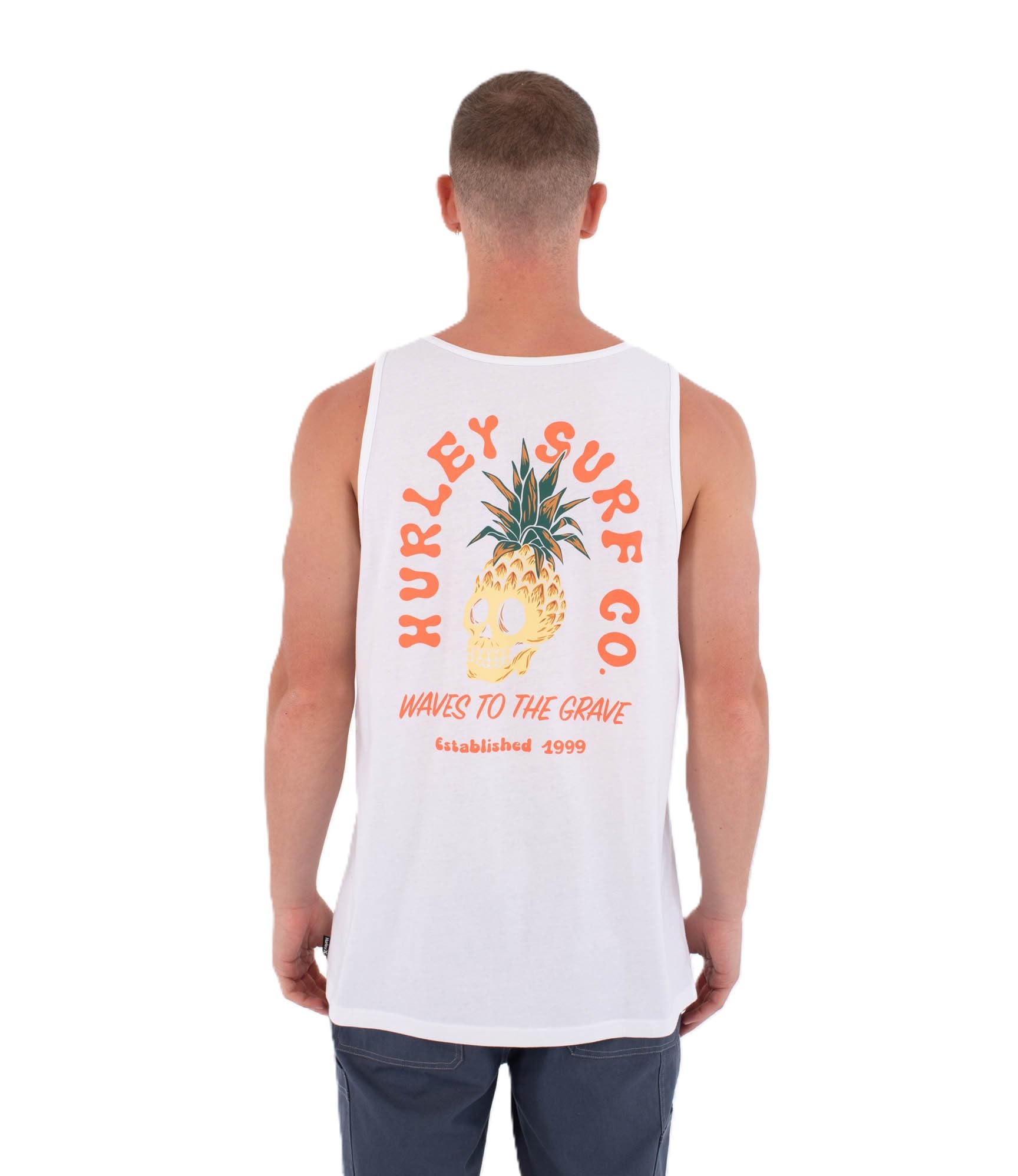 Hurley Mens Berjim Tank T-Shirt, White, M EU