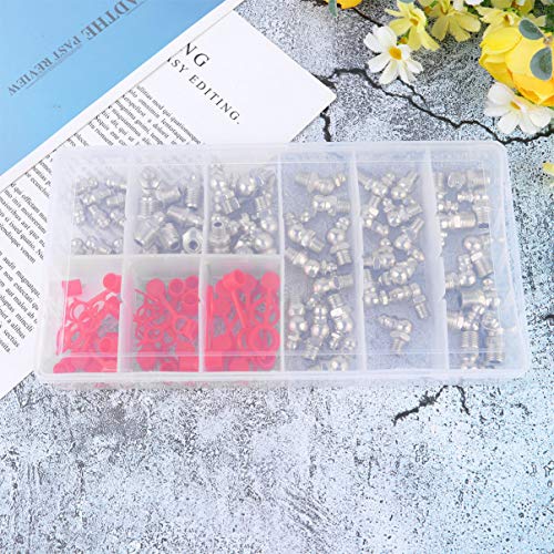 NICEXMAS 90Pcs Graxeiras Graxeiras Zerks Graxeiras Engraxadeiras Kit Zerk Graxeiras Kit para Carro
