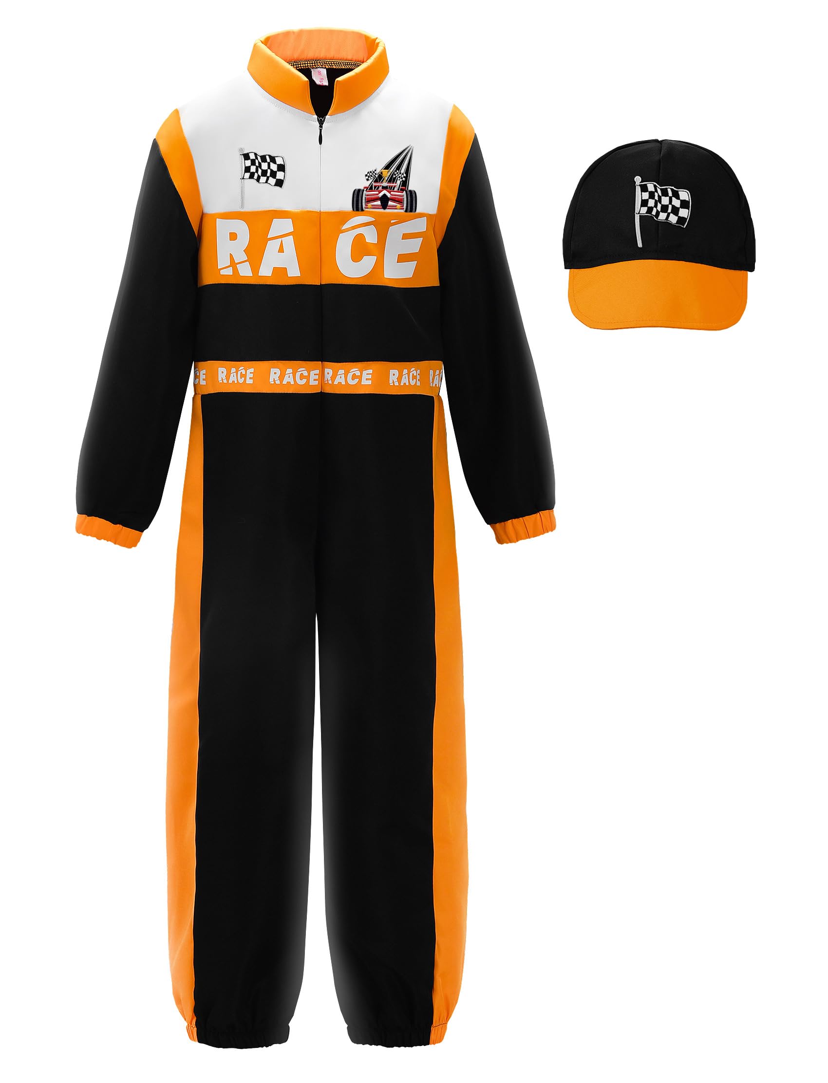 ReliBeauty Race Car Driver Costume Boys Toddler Jumpsuit with Peaked Cap