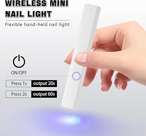 Miniatura 7 de Memovan Lámpara LED de mano para uñas de gel, luz UV para uñas, pequeña luz de secado de uñas, mini lámpara LED UV, secador de uñas portátil USB