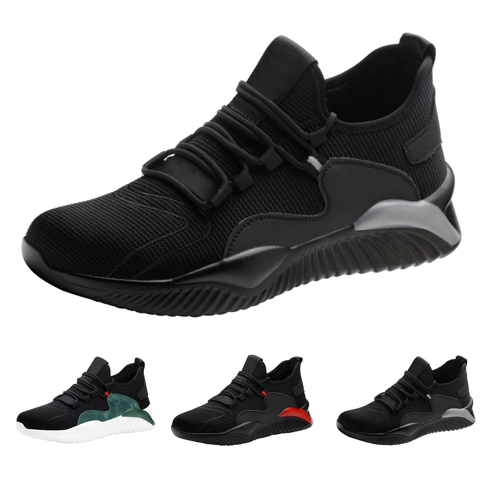 Sneaker Herren Dicke Sohle - Turnschuhe Mit Schnürsenkel Joggingschuhe | Atmungsaktive Laufschuhe Dämpfung Walkingschuhe Abriebfestes Fitnessschuhe Rutschfest Bequeme Schnürhalbschuhe