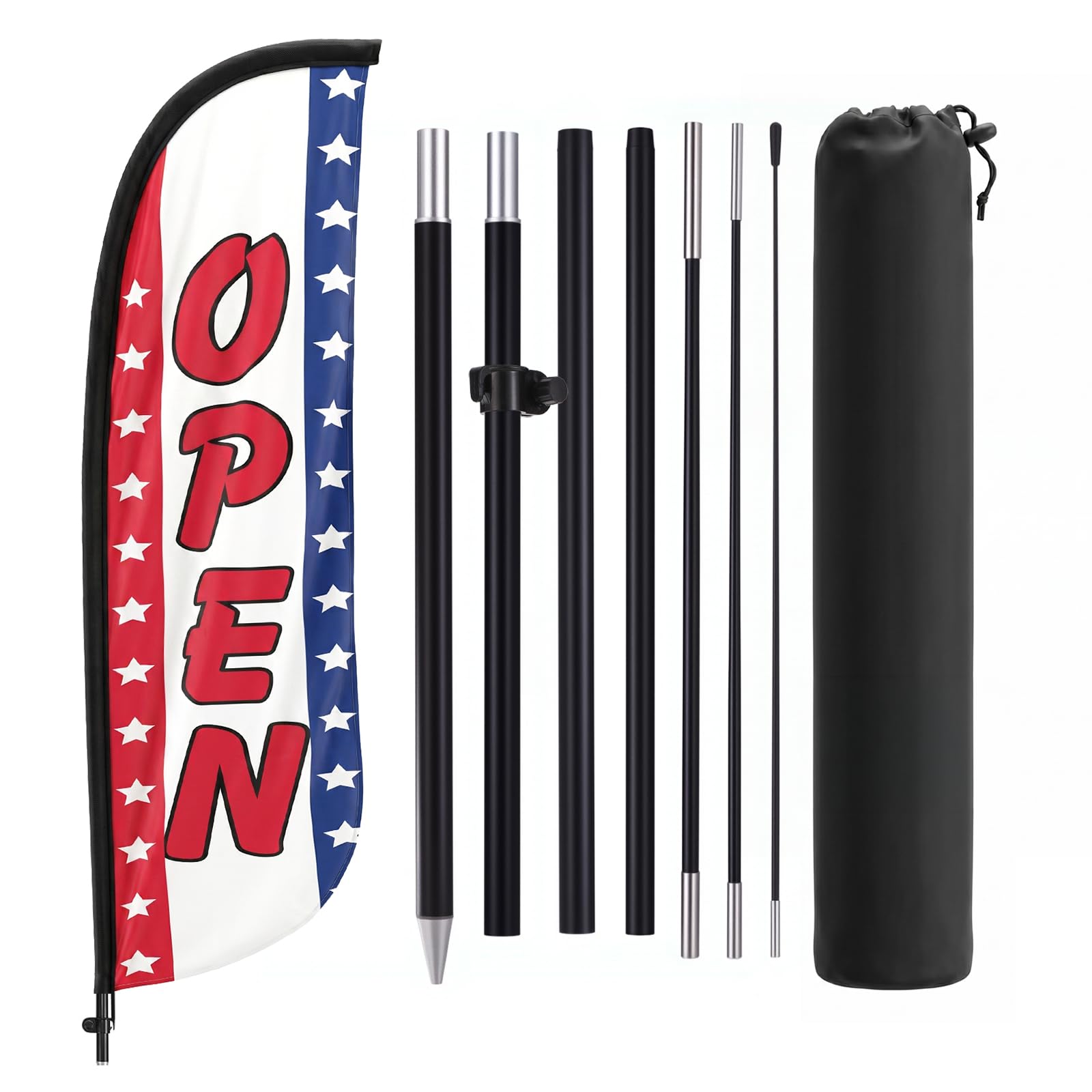 Drapeau à plumes ouvert 2,4 m pour animer votre trottoir et attirer les clients dans votre boutique