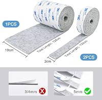 Vicloon Öntapadós Filcpárna Szett - 3 Tekercs Erős Filccsík (1x120x10cm + 2x120x2cm) Bútorlábakhoz - Vágható, Szürke Padlóvédő Csúszásgátló 6