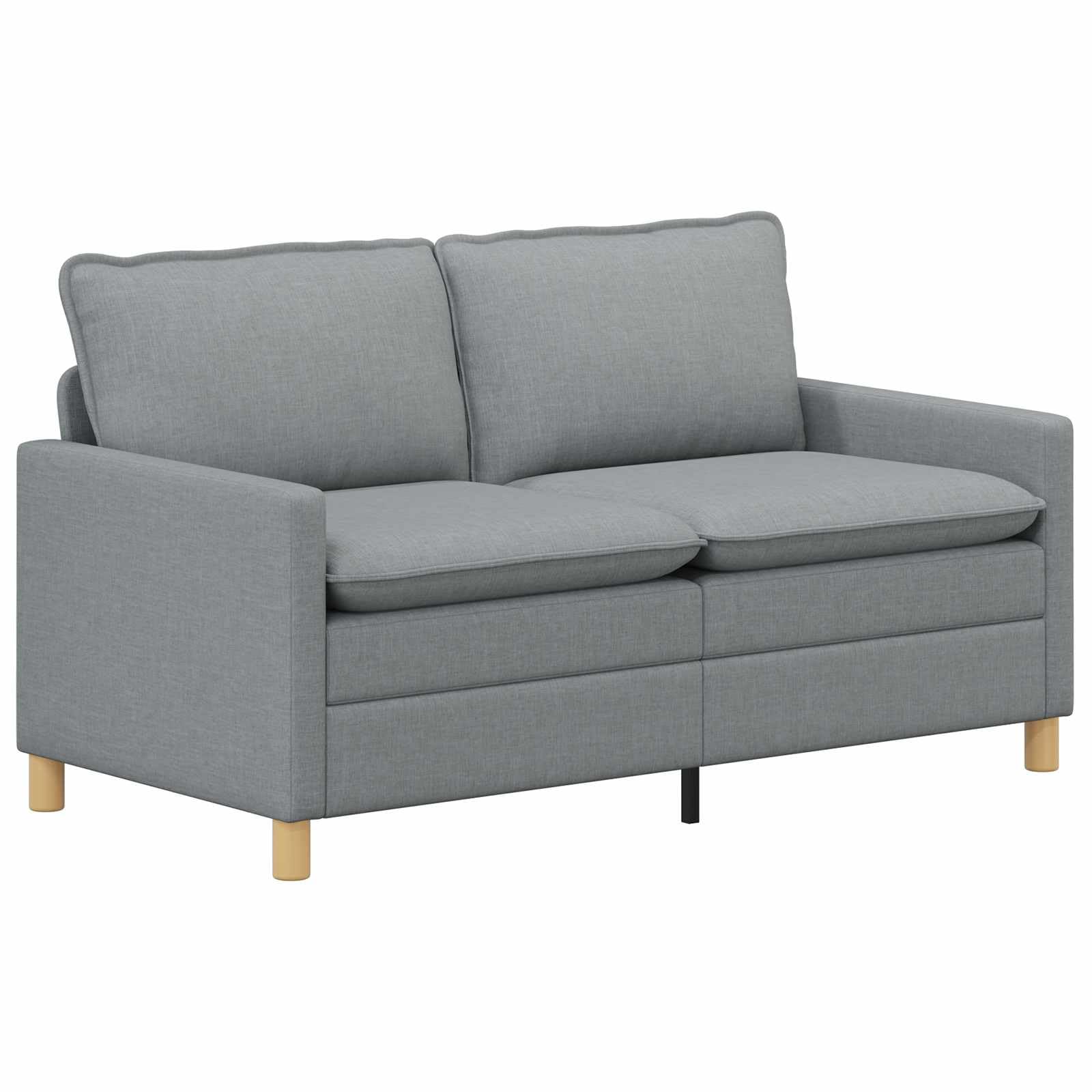 Hothingwell Sofa z tkaniny jasnoszarej 156 cm | Solidna metalowa rama, zdejmowane pokrowce, grube poduszki, płaskie podłokietniki, łatwa pielęgnacja