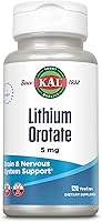 Vista 5 de KAL Lithium Orotate 5 milligrams Low Serving Of Chelated Lithium Orotate For Bioavailability and Mood Support In Organic Rice Bran Extract Base