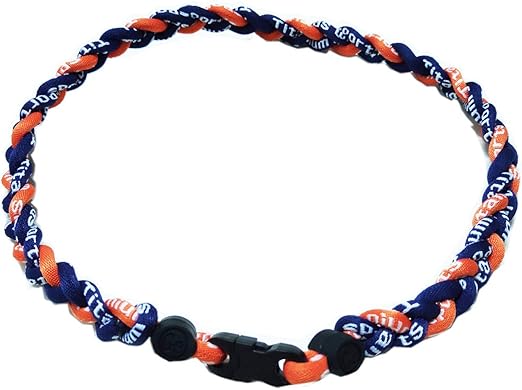Package of 12 Baseball Titanium Necklaces for Boys Tornado Braided Rope Necklace