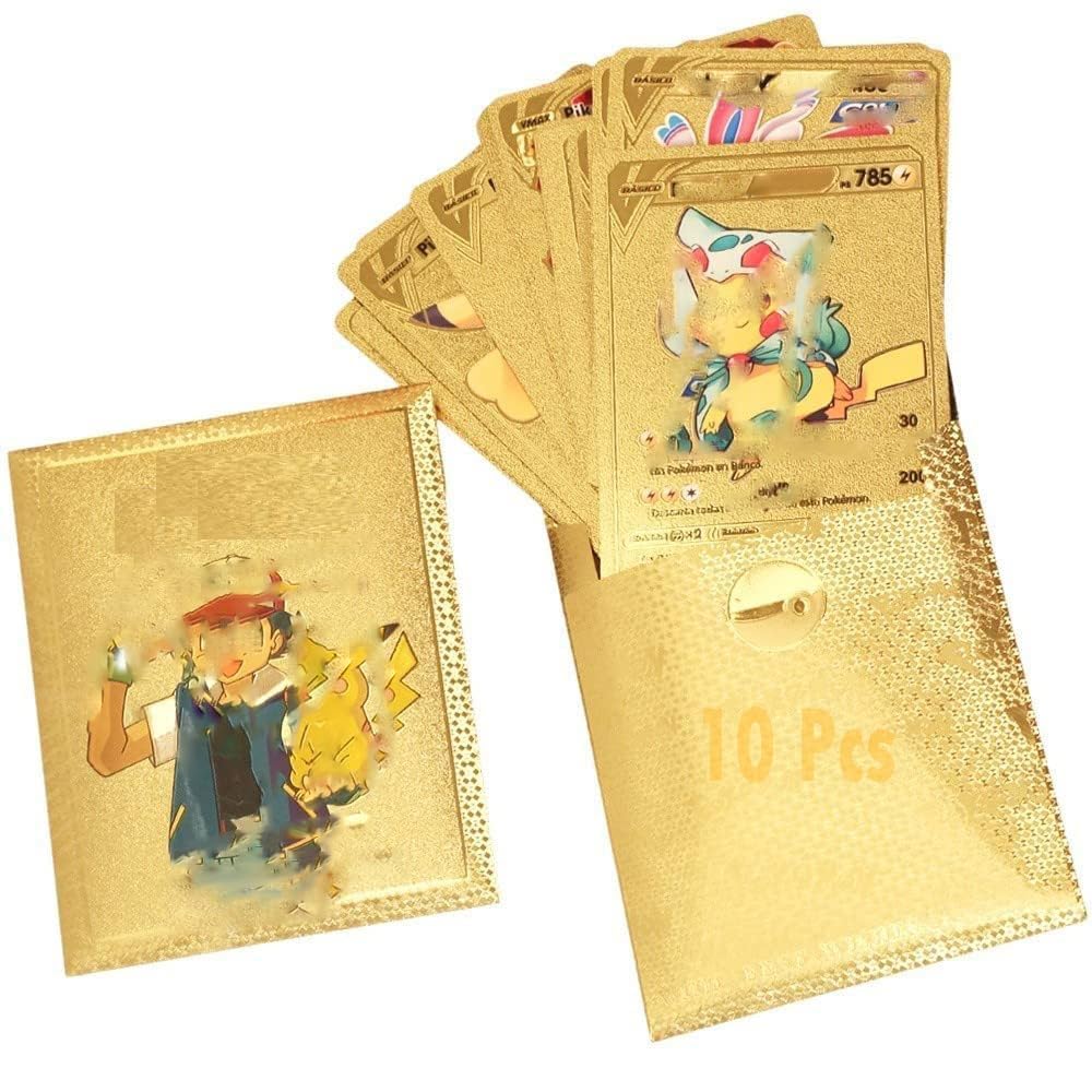 India Toy Playing Cards l 10 PCS Gold Foil Card Assorted Cards TCG Deck Box - V Series Cards Vmax GX Rare Golden Cards and Common-Rare Mystery Card… (Golden 10 pcs) (B0CP62JL1R) Amazon Price History, Amazon Price Tracker