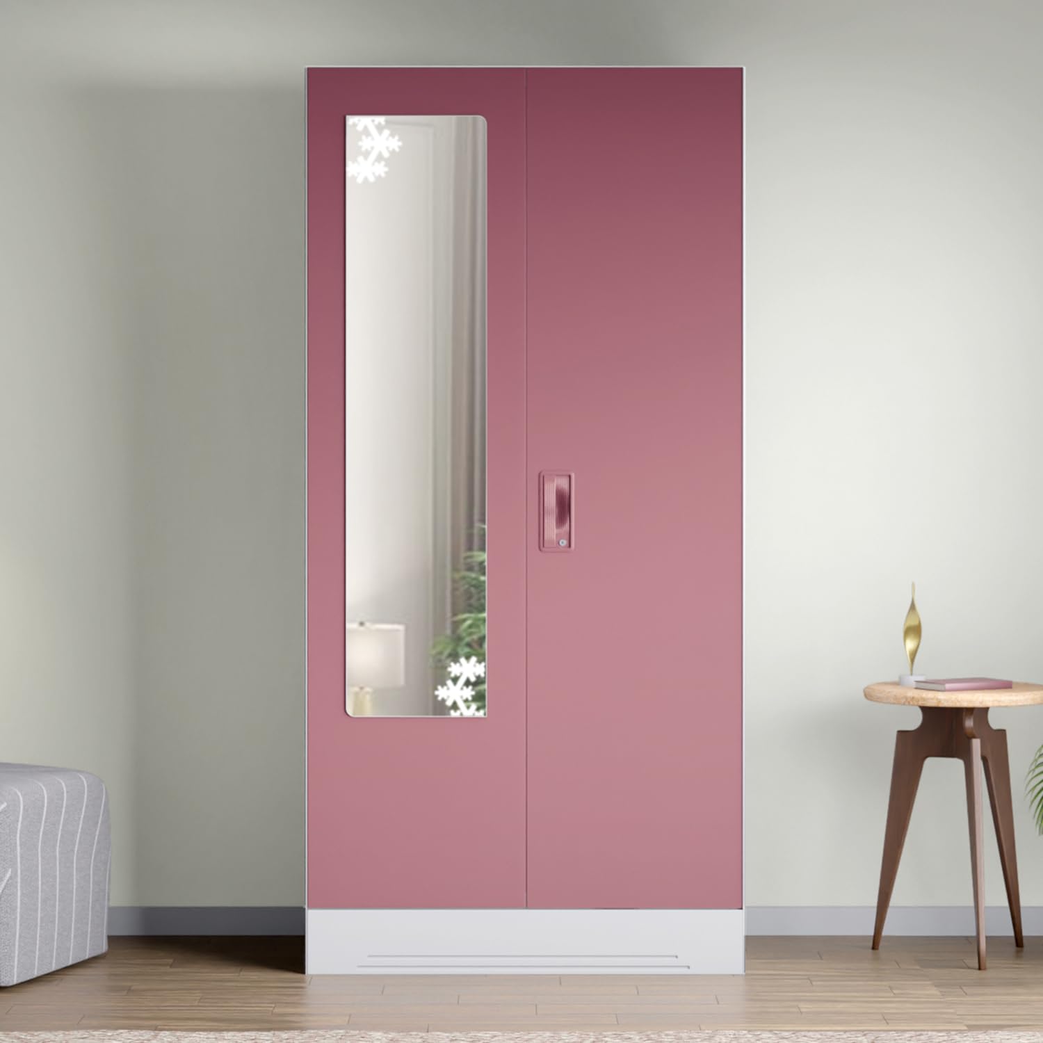 GODREJ INTERIO Almirah Slimline 2-Door Steel Almirah, Cupboard for Clothes (Royal Ivory and Dusty Rose), 1-Year Warranty, 4 Shelves, 1 Drawer, 1 Locker, Star Design Mirror (B0CT8S2V6S) Amazon Price History, Amazon Price Tracker