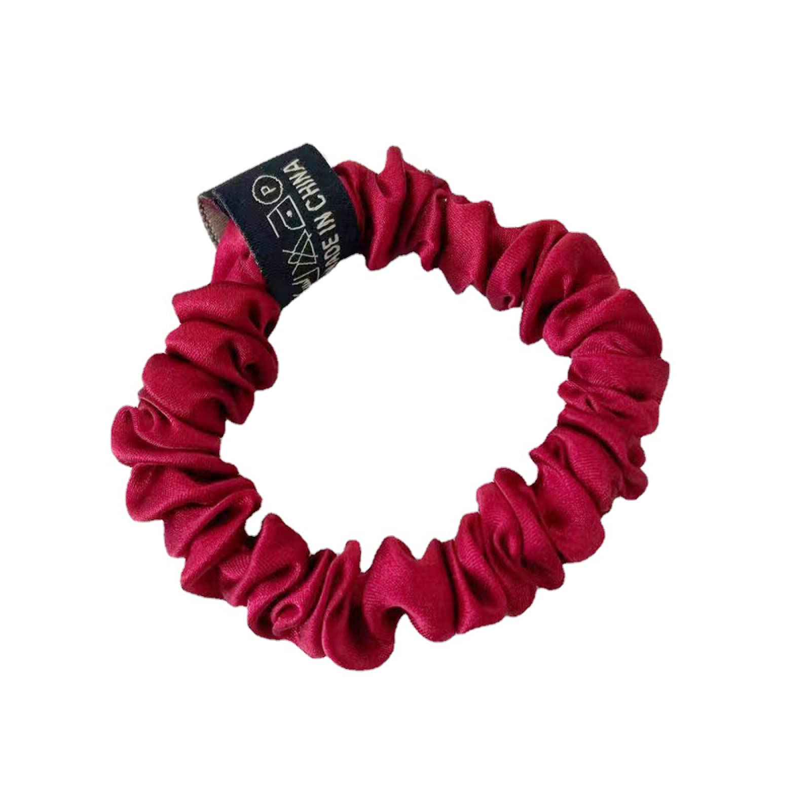 Prawdziwe jedwabne włosy 1,5-3,5 cm Akcesoria Jedwabna gumka Scrunchie dla kobiet Elastyczna opaska do włosów Gumki do włosów Szalik 16 Momme Pałąk, Proszek z pasty fasolowej 1,5 (Czerwony 1,5 cm)