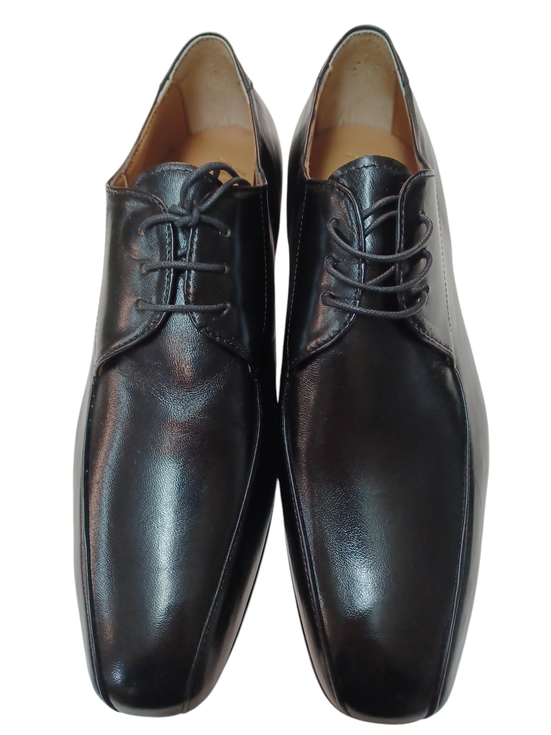 Scarpe Uomo Eleganti da Cerimonia in Vera Pelle Made in Italy 942 Nero Lucido Allacciata Fondo Vero Cuoio fine