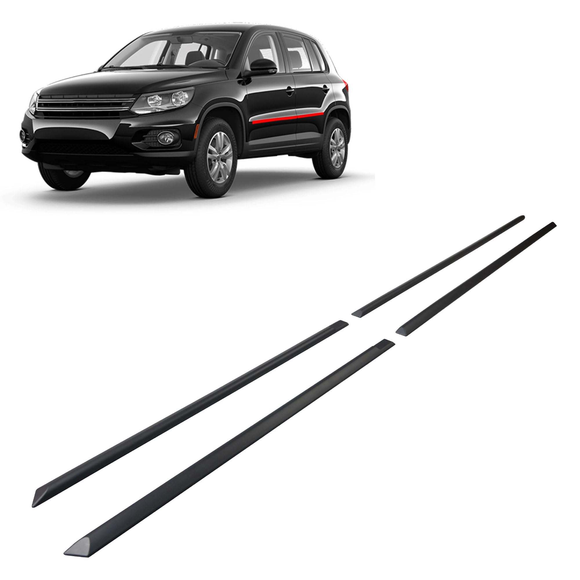 CHROMEMASTER | Schutzleisten für Autotüren Kompatibel mit VW Tiguan 2007-2015 | Dekorative Seitenleisten schützen Lack und Fahrzeugtüren vor Kratzer und Beschädigung