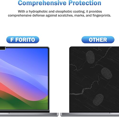 Miniatura 4 de F FORITO Paquete de 2 protectores de pantalla mate antiluz azul compatibles con MacBook Air de 15.3 pulgadas (2023-2025, M2, M3, M4), protección