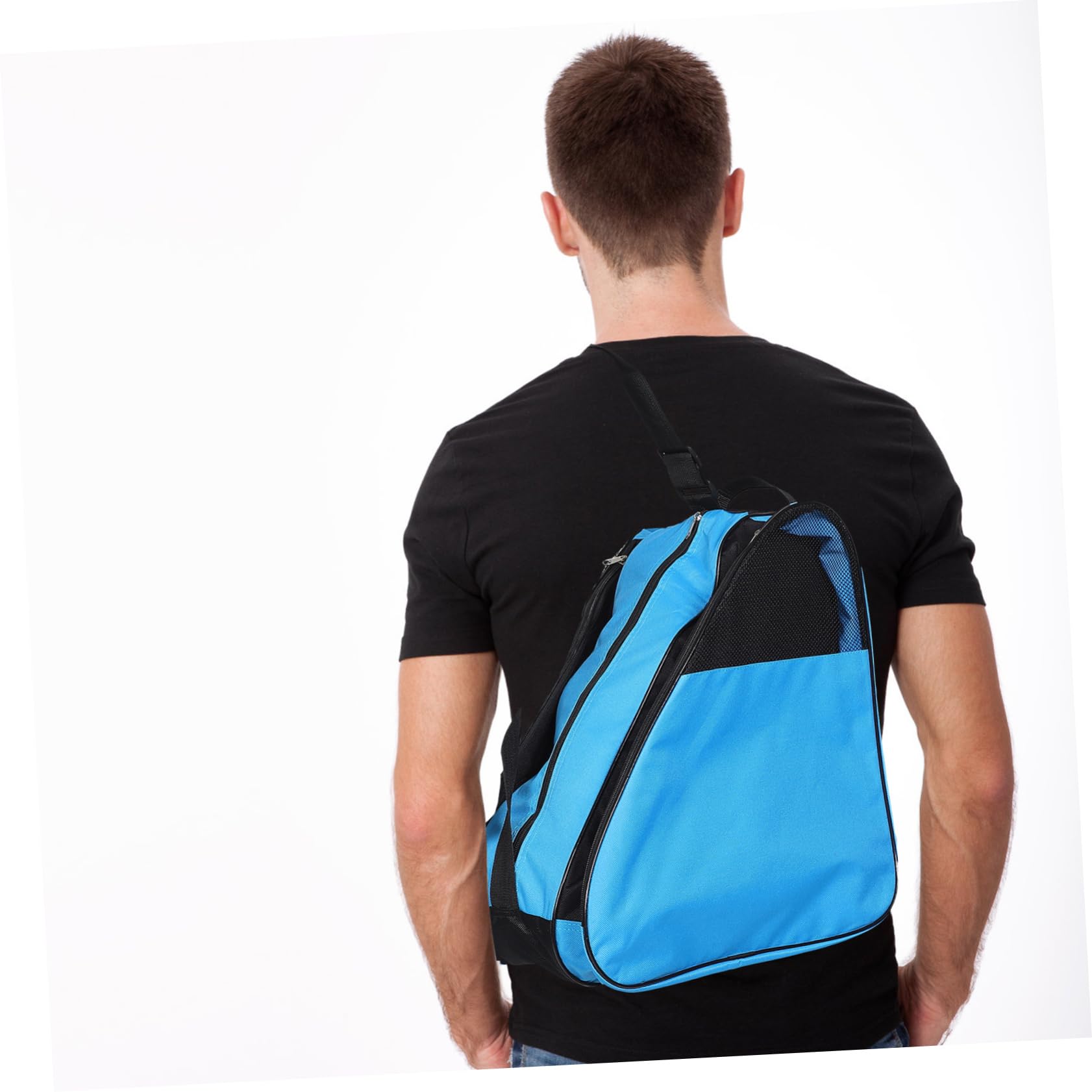 Happyyami borsa per pattinaggio a rotelle borsa per il trasporto del borsa per scarpe a rotelle custodia per scarpe da skate custodia per scarpe da pattinaggio Panno Oxford Blue