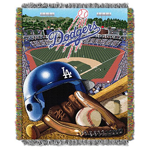 Northwest MLB Los Angeles Dodgers Unisex-Adult Woven Tapestry Throw Blanket, 48