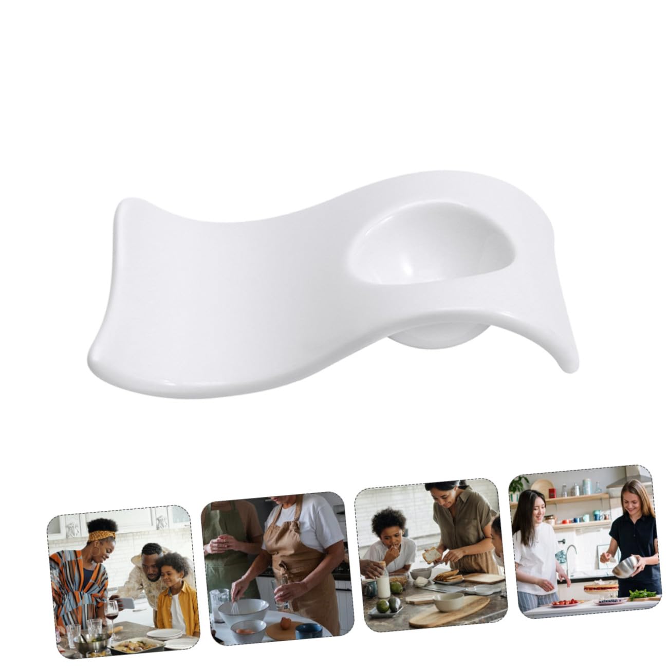 UKCOCO 6 Coquetiers en Céramique Blanc pour Servir Mini Apéritifs, Faciles à Nettoyer, Lot de 6 Pièces Design Moderne et Élégant