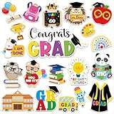 JAPBOR Graduation Car Magnet Decor - 20PCS Kindergarten Graduation Decoration Magnetic, Preschool Graduate Refrigerator Magnetic Stickers, Congrats Grad Fridge Magnets for School Classroom Home Decor