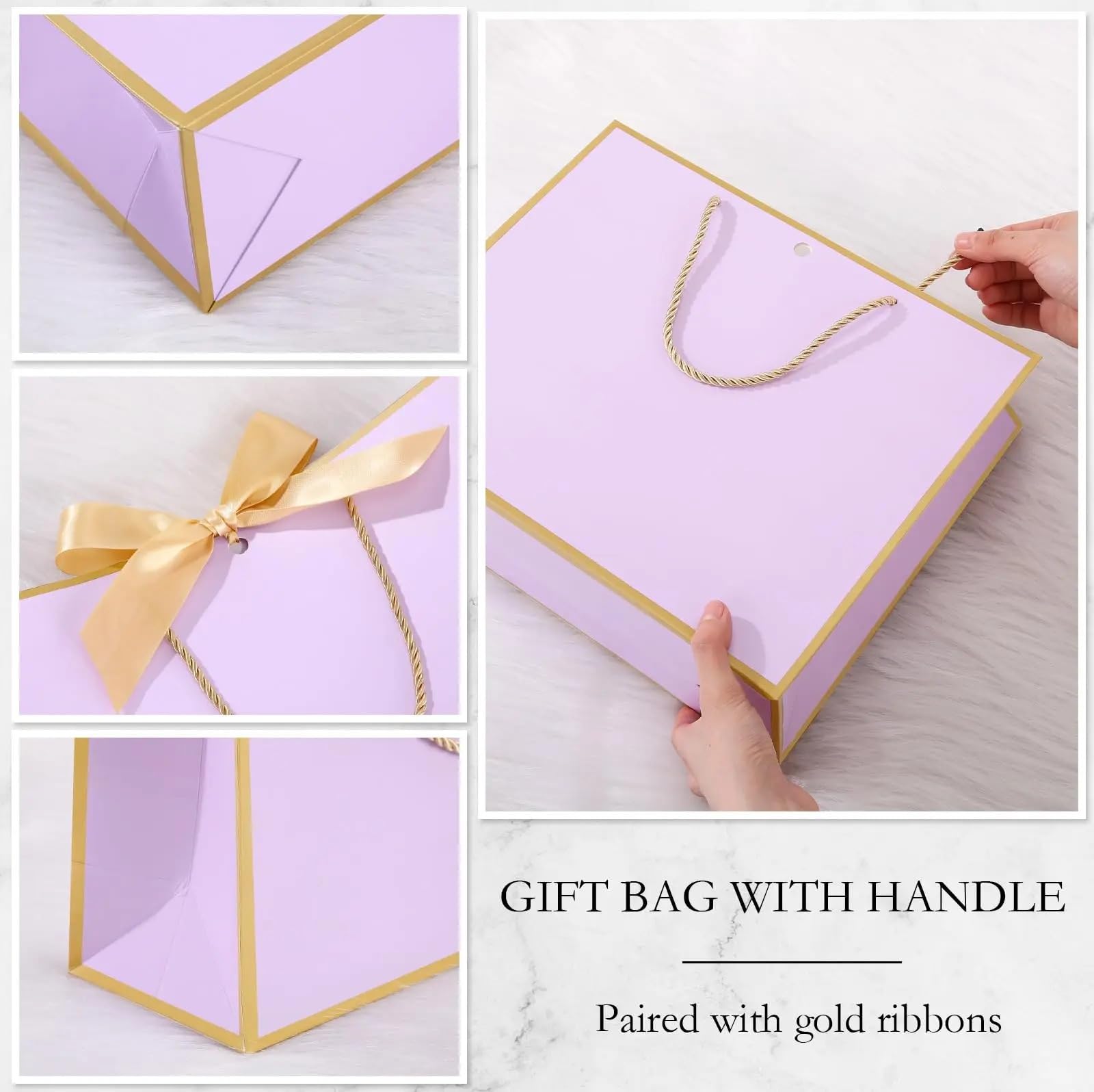 Bolsas Regalo 10 piezas bolsas de regalo elegantes con borde dorado