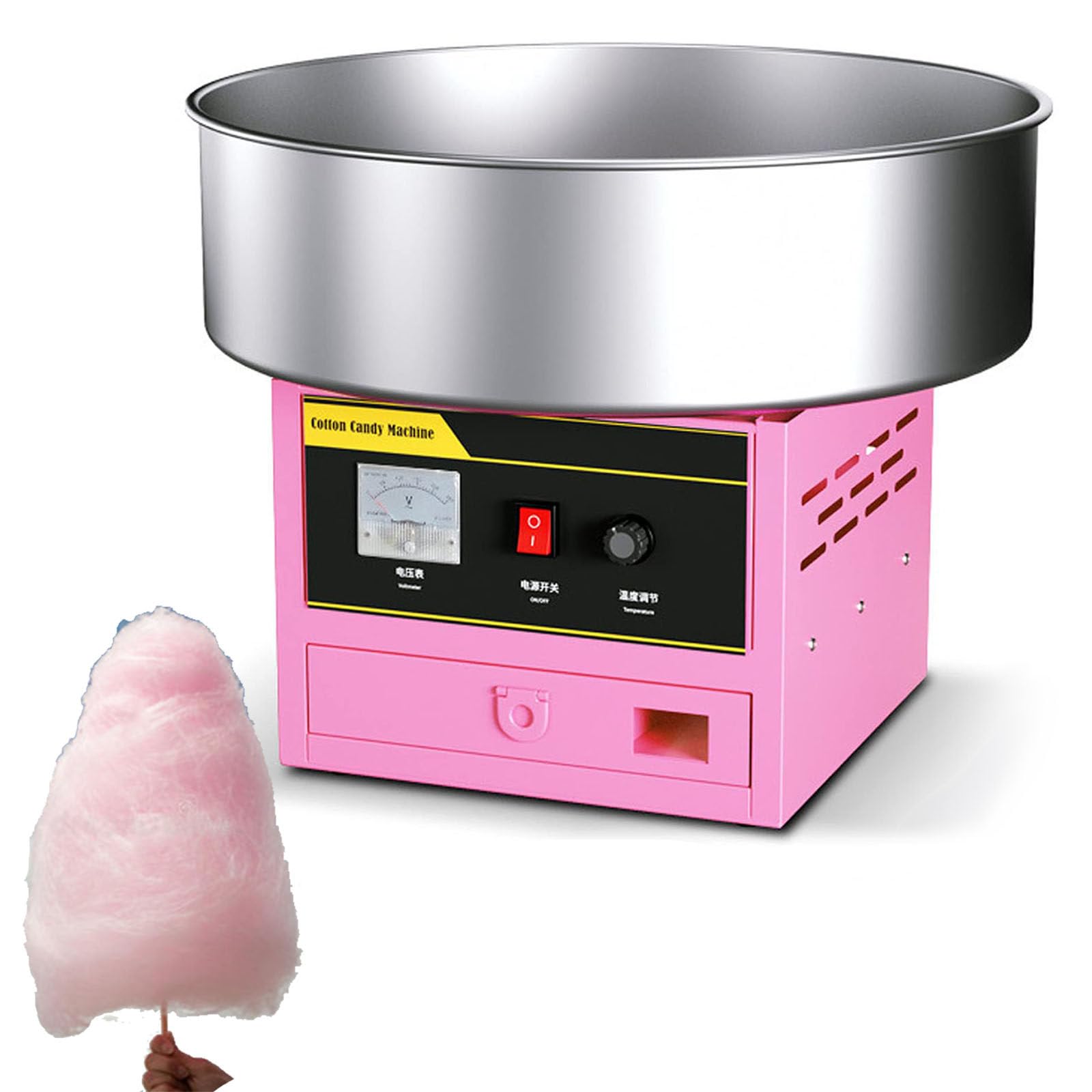 DPLXQPP 1200W Commercial Cotton Candy Maker Machine Marshmallow Machine, Electric DIY Cotton Candy Floss Sugar Machine for Birthday Partty Holiday Celebrations,Pink