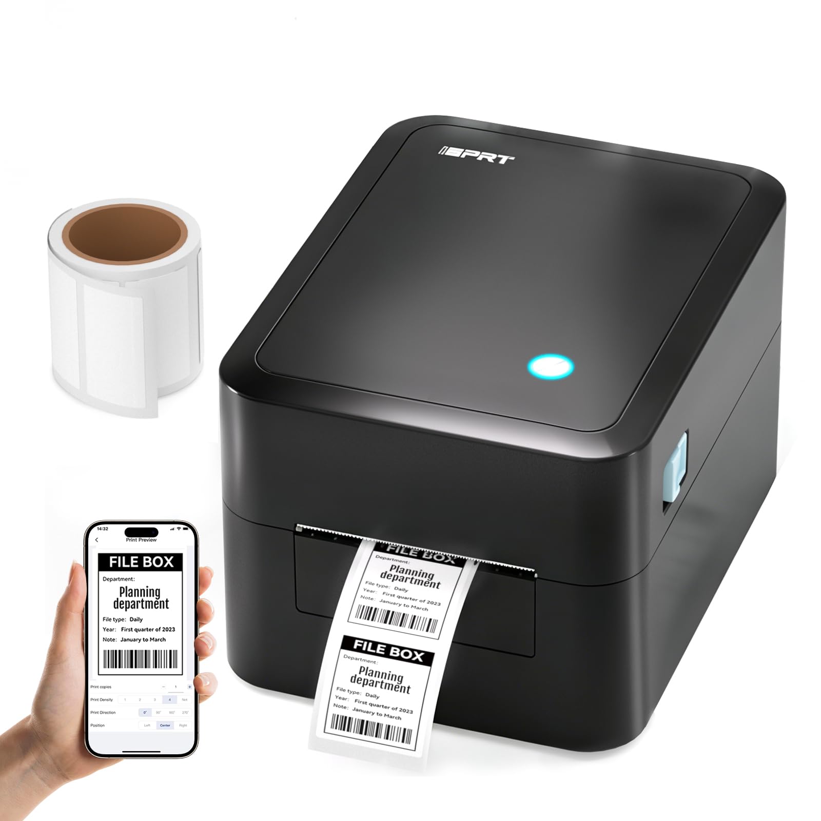 iDPRT Impresora térmica de etiquetas de escritorio con Bluetooth para envío de paquetes, pequeñas empresas, oficinas y hogar, impresora adhesiva compatible con Amazon, TikTok, Etsy, Shopify, USPS, etc