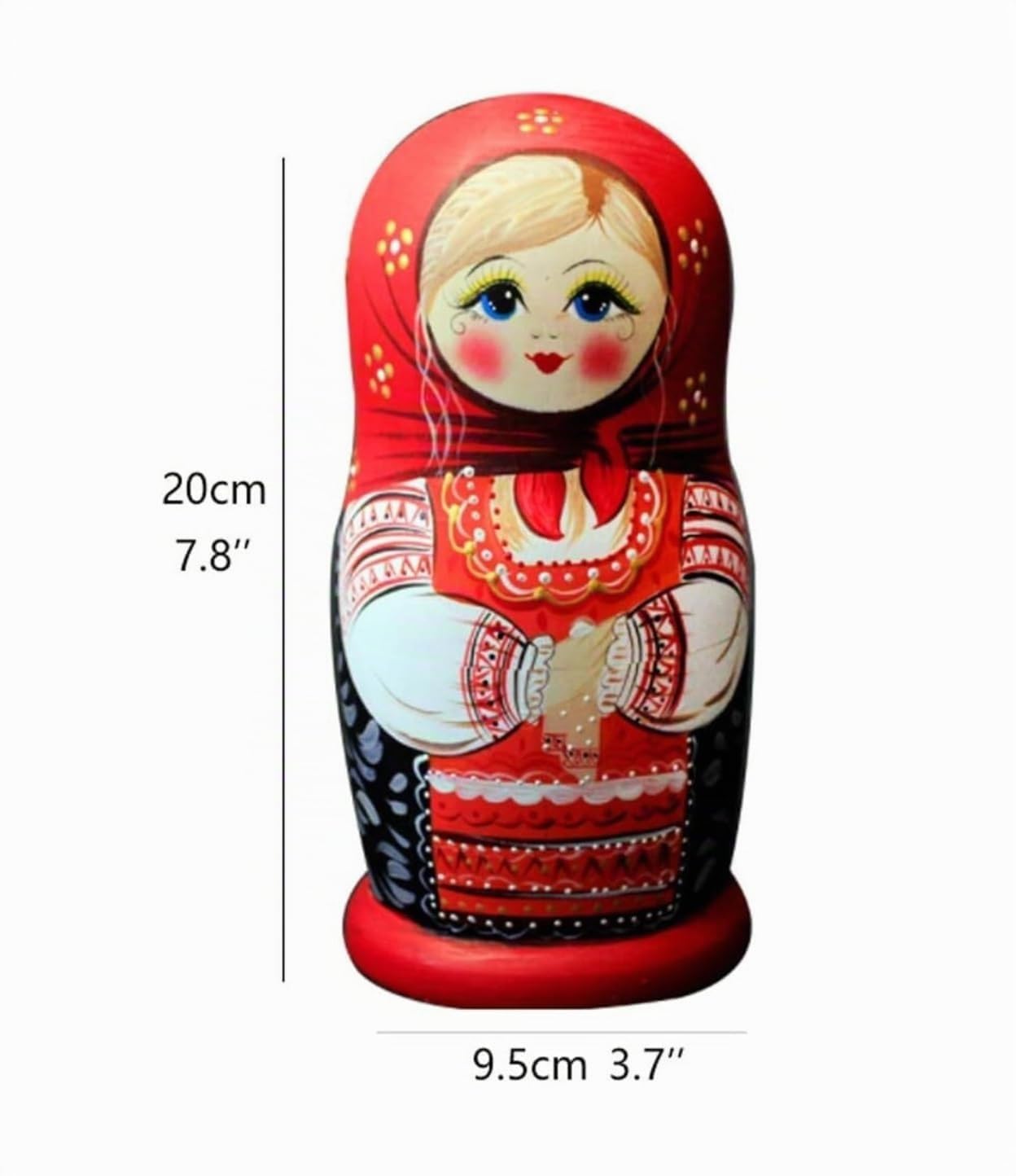 Poupée Matriochka Poupées gigognes Ensemble de 7 pièces poupées gigognes en Foulard Rouge Peint à la Main poupées Russes poupées gigognes Matriochka Poupée Russe
