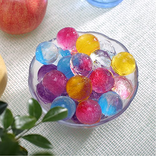 Ice Ball Tray Spheres Ice Cube Mold, Plastic Food-Grade Stackable Round Ice Ball Mold With Lid For Cocktail And Whiskey - Set Of 2 (Blue & White) #TOP4