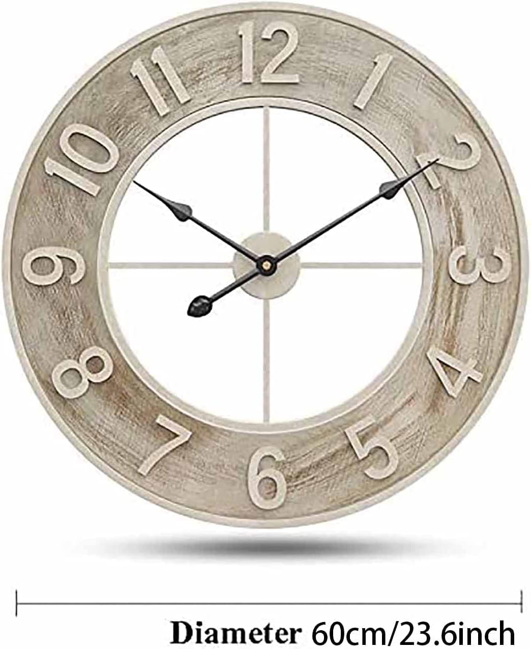DKULMN Outdoor Garden Wall Clock,23inch Indoor Outdoor Wall Clock Waterproof,Battery Operated Non Ticking Silent Clock