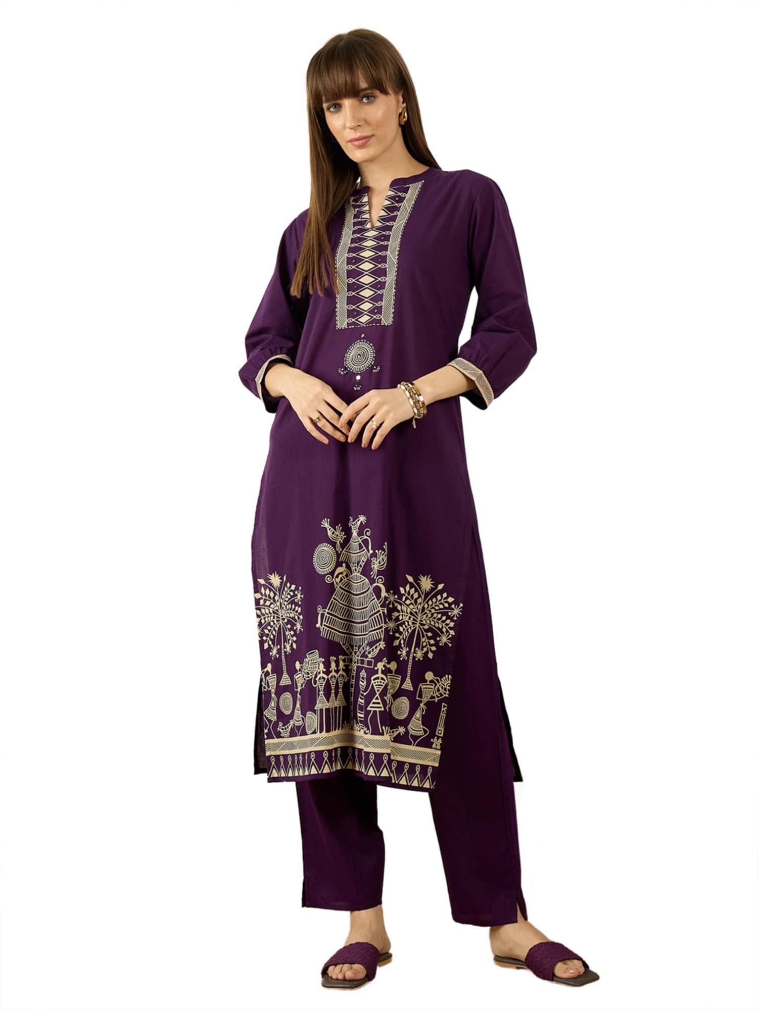 indo era Women's Cotton Ethnic Co-Ord Set | Kurta Pant Set | Stylish Cotton Suit Set for Women,11853 | Cord Set For Women Cotton |-picture-21
