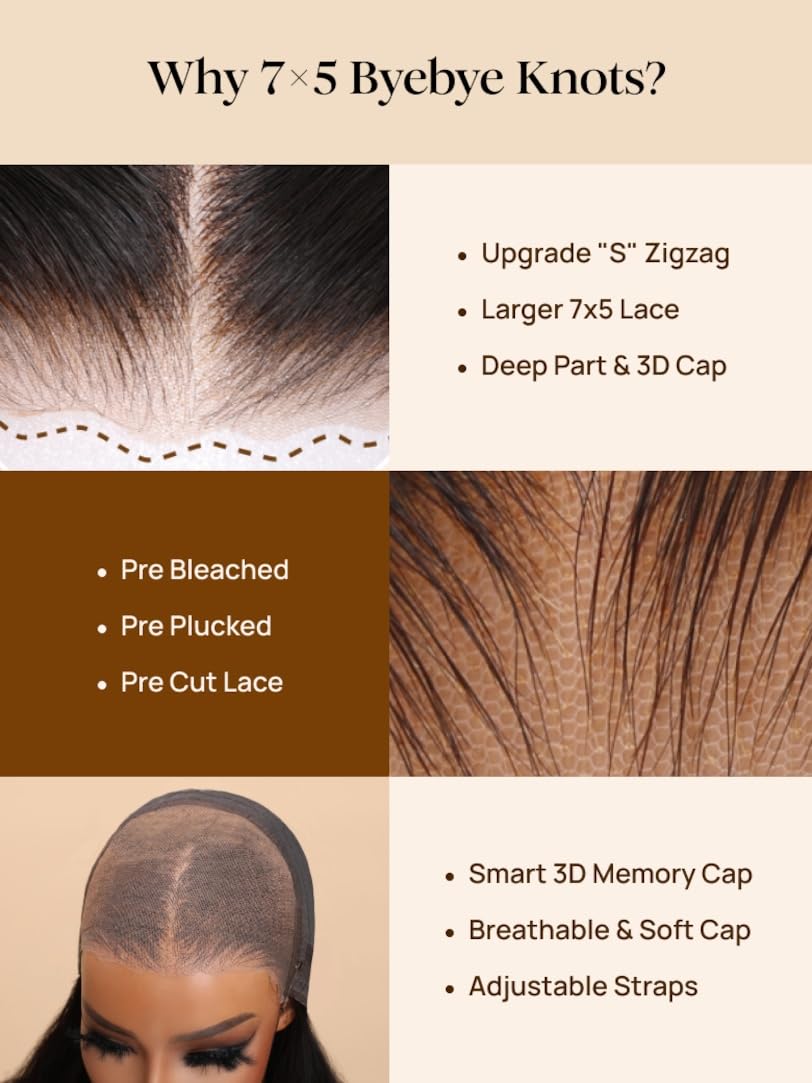 Nadula Yaki Straight Bob Human Hair Wig with Side Bangs 16 Inch – Bye Bye Knots 7x5 Lace Front Glueless Drawstring Wig Pre Plucked Pre Cut Natural Hairline 150% Density Put on and Go Wigs