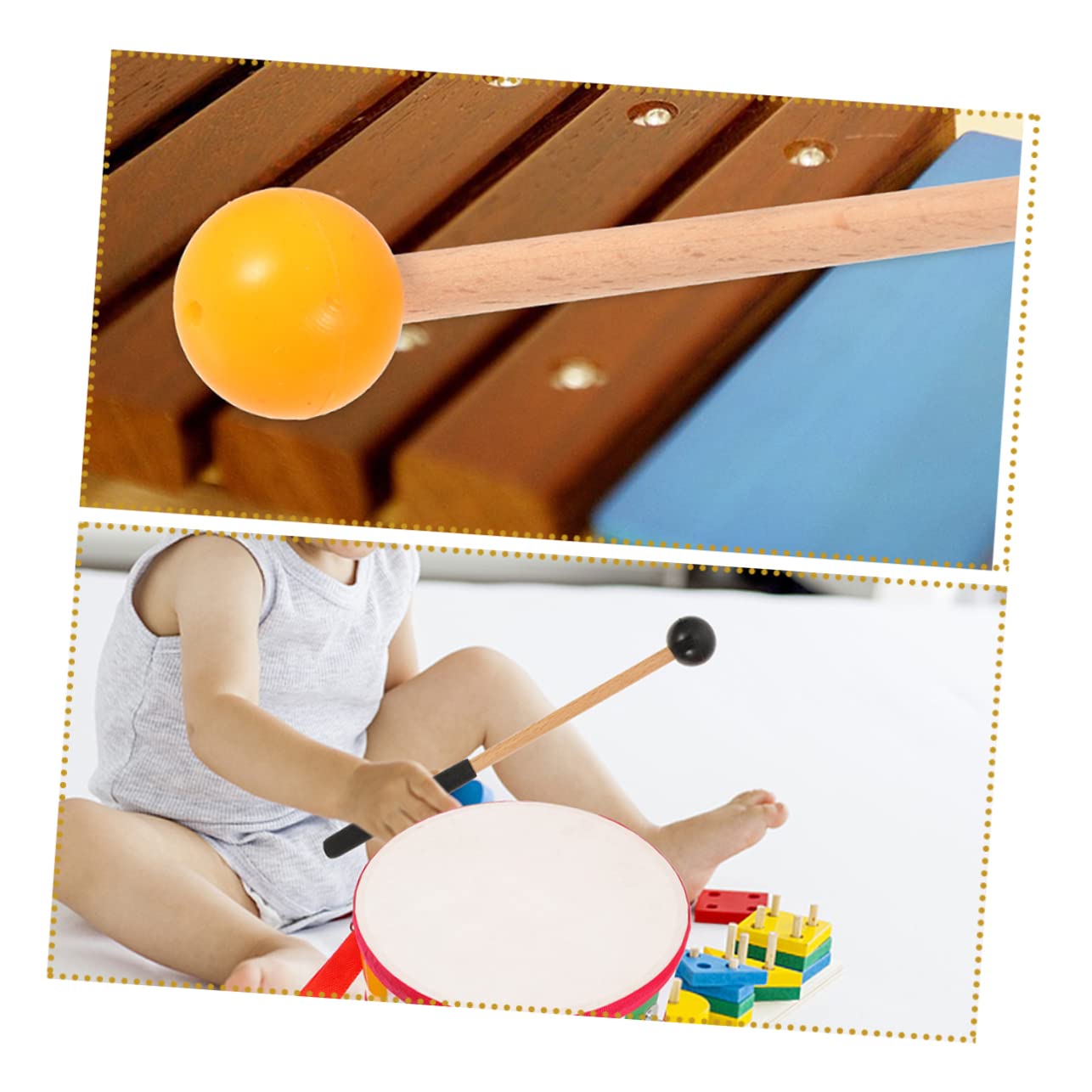 ibasenice 8pares Mallets De Percusión Para Tongue Drum y Marimba De Accesorios Para Práctica De Instrumentos De Percusión