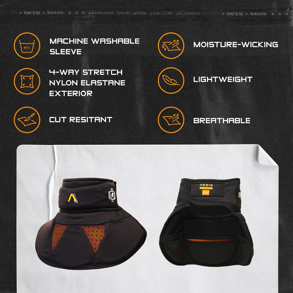 Aegis Interceptor G Hockey Goalie Neck Guard and Chest Protector, D30 Technology Impact Protection, High-Performace, Lightweight and Comfortable Neck Protection for Goalies