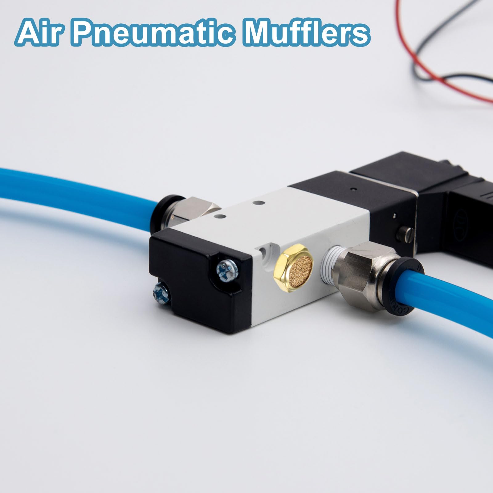 PATIKIL Marmitta Pneumatico In Ottone 1/4" NPT 5 Pezzi Filtro Ventilazione Aria Sinterizzato Piatto Raccordi Valvola Solenoide Riduttore Rumore