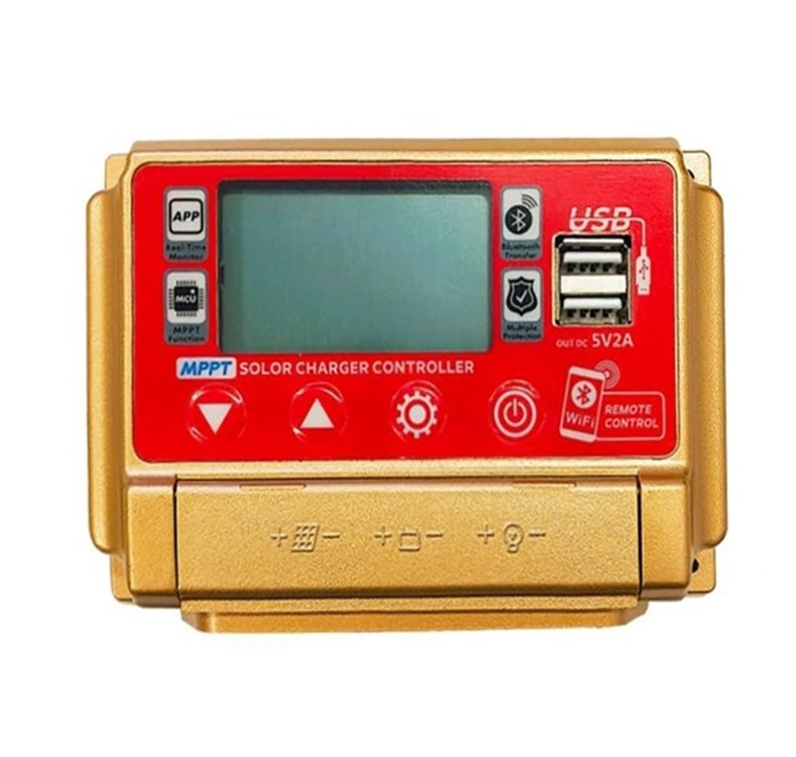 Alta Precisión Controlador de carga de Panel Solar MPPT 30A 40A 50A 60A 12V/24V LCD pantalla Digital Wifi controlador Solar USB Dual Ampliamente aplicable(40A)