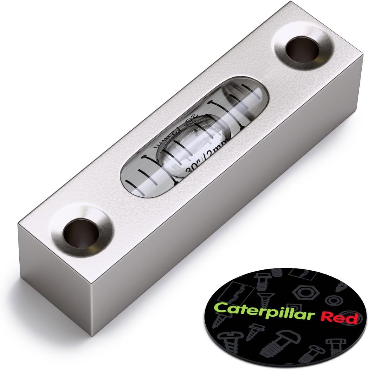 Metal Precision Level, Glass Vial, Spirit Bubble Level, Accurate, Clear, 58mm x 14mm, (2 5/16 x 9/16 in)