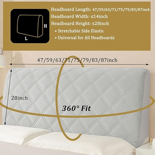 Miniatura 6 de KAYBTNT Funda acolchada gruesa para cabecero, suave y elástica, fundas protectoras universales de felpa corta a prueba de polvo para Queen, King,