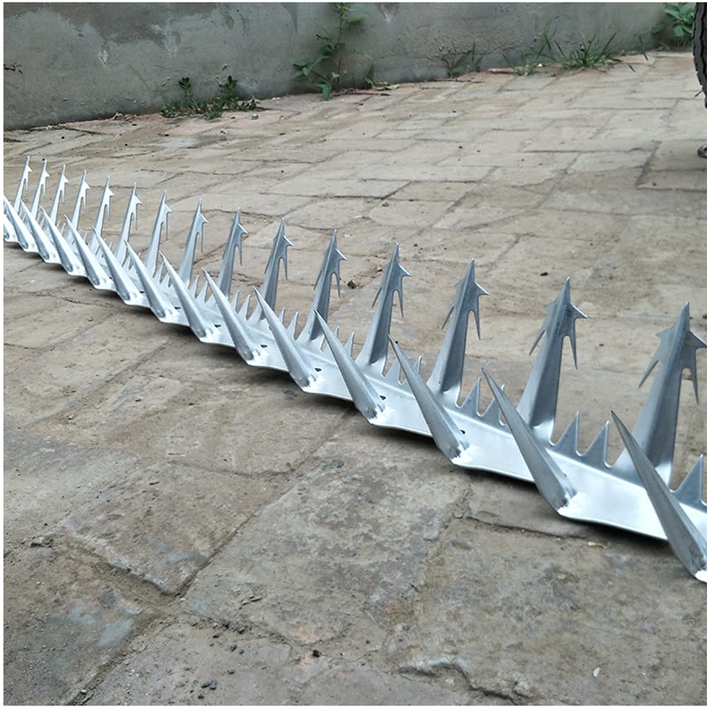Clavos de Espina de Acero Inoxidable, balcón antirrobo galvanizado, Valla de Armadura Antideslizante con antirrobo Puntiagudo, Clavos de Espina Antideslizante, Hoja de Hierro de púas