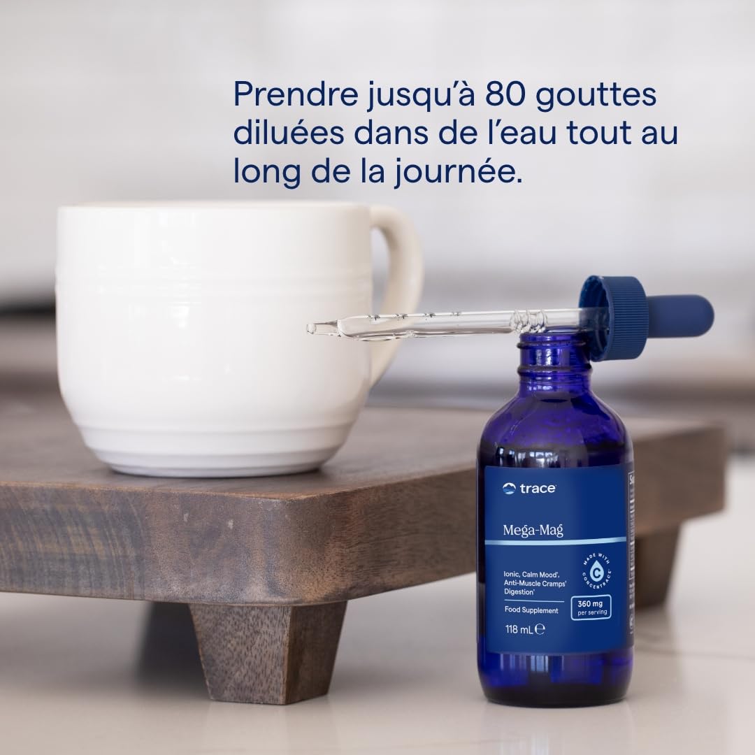 Trace Minerals - Mega-Mag 400 mg Magnesio Cloruro Liquido | Supporta la Funzione Muscolare Normale | 30 Porzioni, 118 ml (1 Confezione)